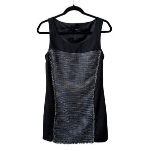 Jay Godfrey Size 8 Black Tweed Panel Sleeveless Shift Dress Like New